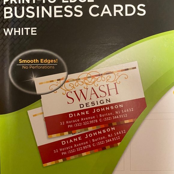 4 X 3M Print-To-Edge White Business Cards Smooth Edges Inkjet 160 Cards D410-I - Picture 6 of 11